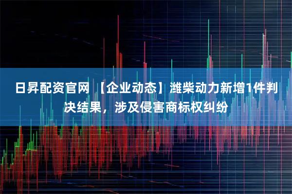 日昇配资官网 【企业动态】潍柴动力新增1件判决结果，涉及侵害商标权纠纷
