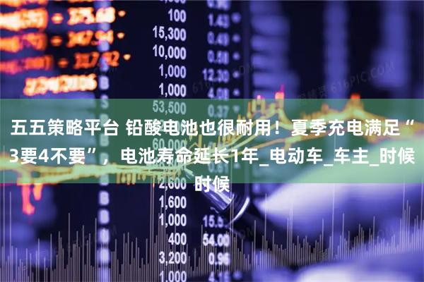 五五策略平台 铅酸电池也很耐用！夏季充电满足“3要4不要”，电池寿命延长1年_电动车_车主_时候